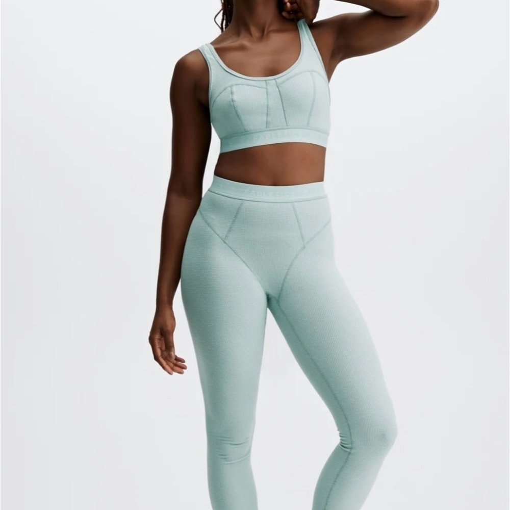 Fabletics Waffle High-Waisted Legging X-Large Color Silvermist